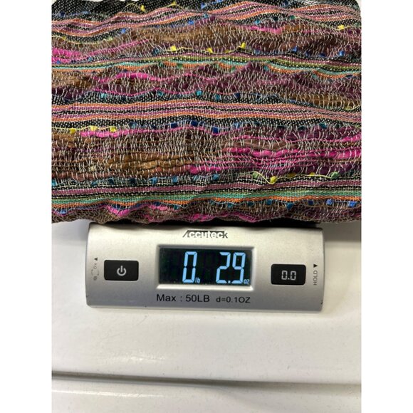 Collection Eighteen Womens Multicolor Woven Scarf Shawl Wrap W Fringe 66" L14" W - Picture 9 of 9